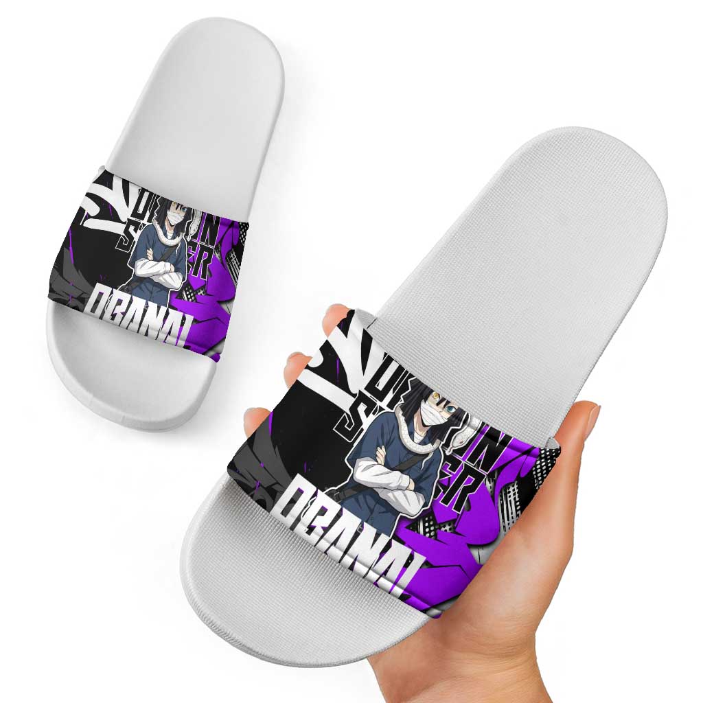 Obanai Iguro Demon Slayer Slide Sandals Purple Graffiti Anime Style