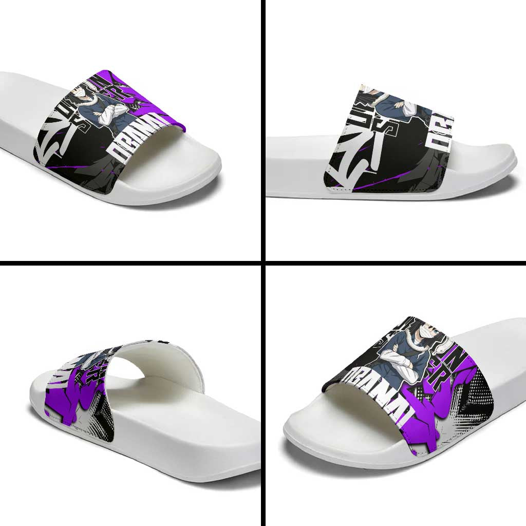Obanai Iguro Demon Slayer Slide Sandals Purple Graffiti Anime Style