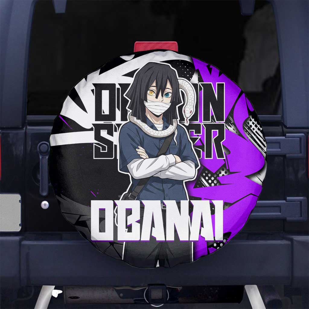 Obanai Iguro Demon Slayer Spare Tire Cover Purple Graffiti Anime Style