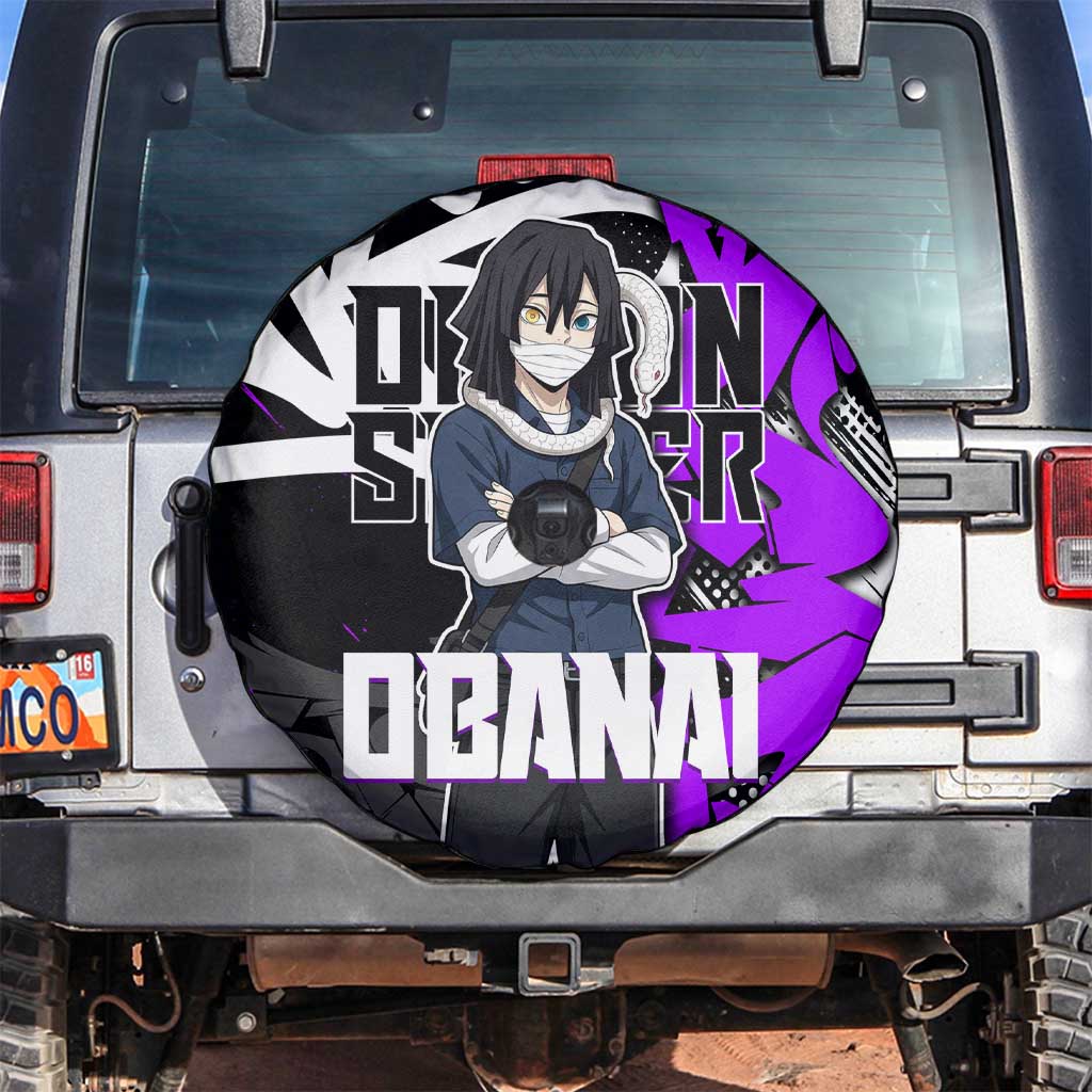 Obanai Iguro Demon Slayer Spare Tire Cover Purple Graffiti Anime Style