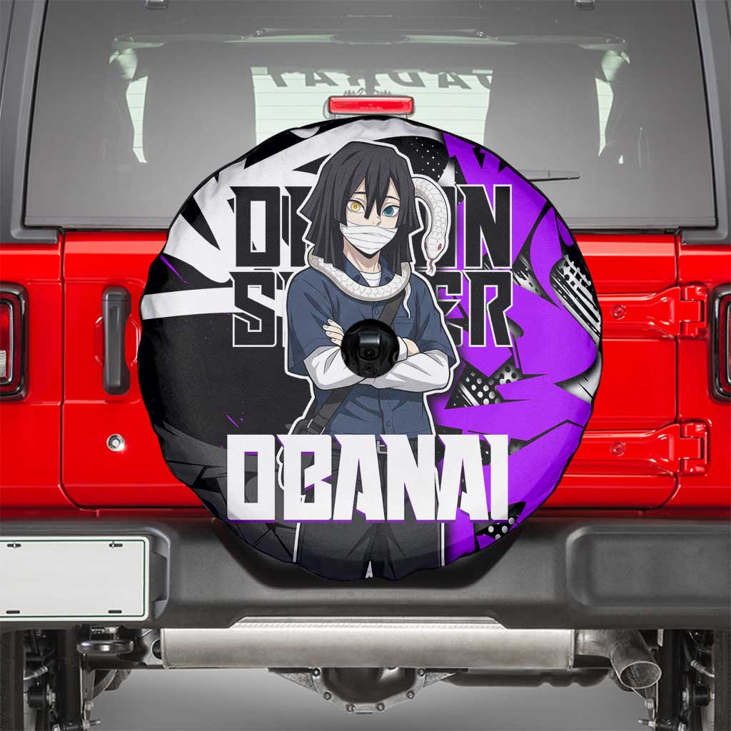 Obanai Iguro Demon Slayer Spare Tire Cover Purple Graffiti Anime Style