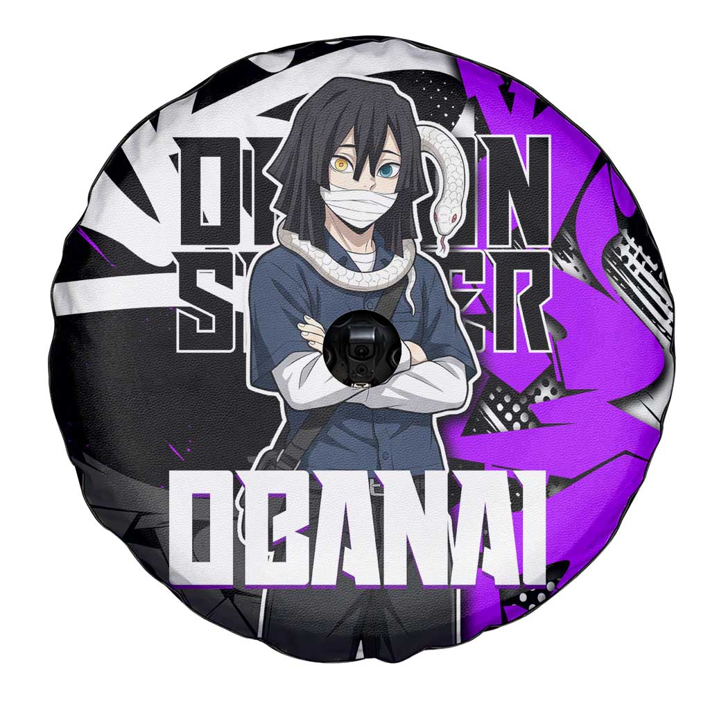 Obanai Iguro Demon Slayer Spare Tire Cover Purple Graffiti Anime Style
