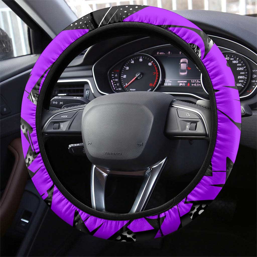 Obanai Iguro Demon Slayer Steering Wheel Cover Purple Graffiti Anime Style