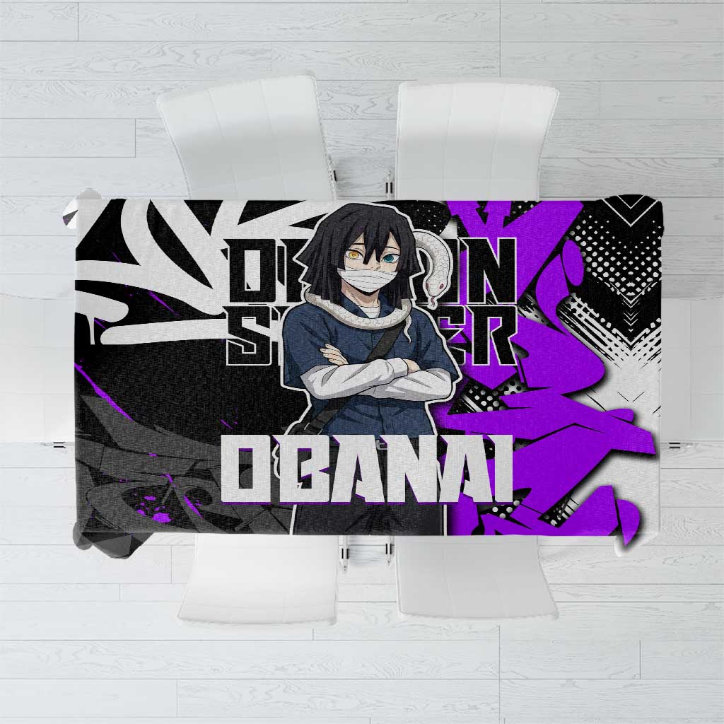 Obanai Iguro Demon Slayer Tablecloth Purple Graffiti Anime Style