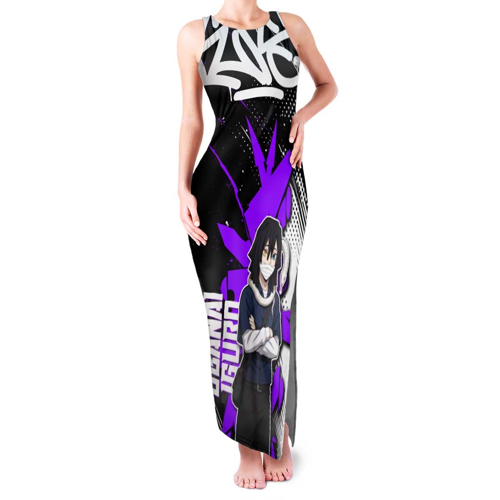 Obanai Iguro Demon Slayer Tank Maxi Dress Purple Graffiti Anime Style