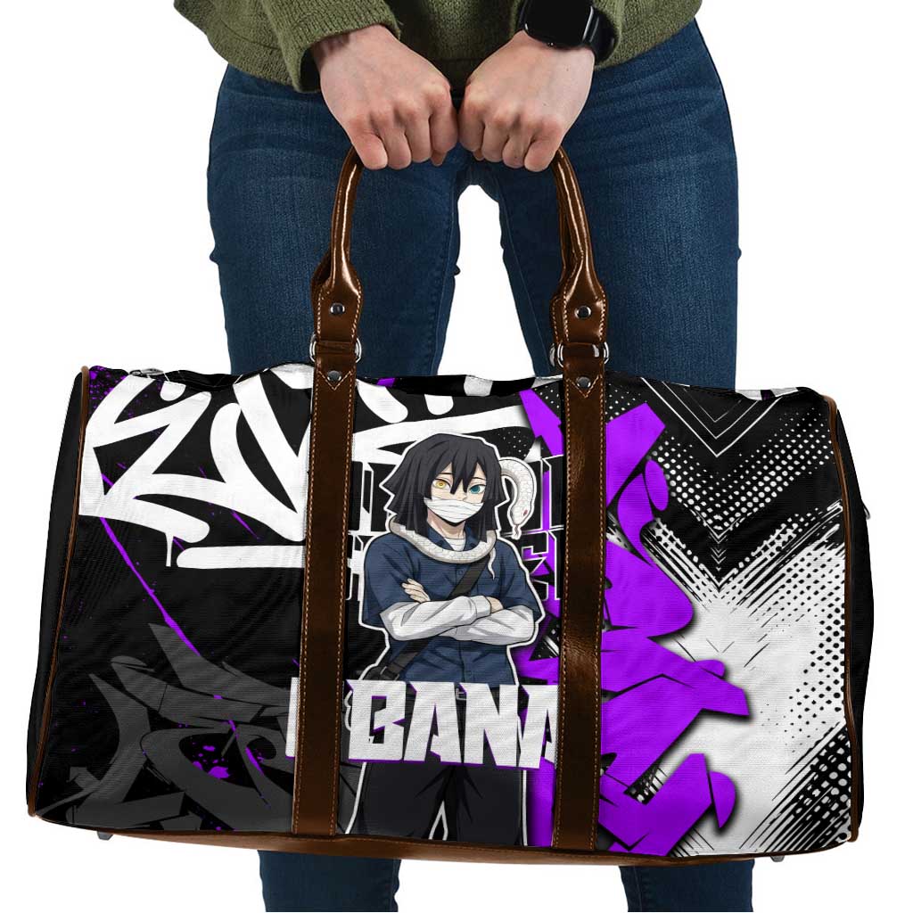 Obanai Iguro Demon Slayer Travel Bag Purple Graffiti Anime Style