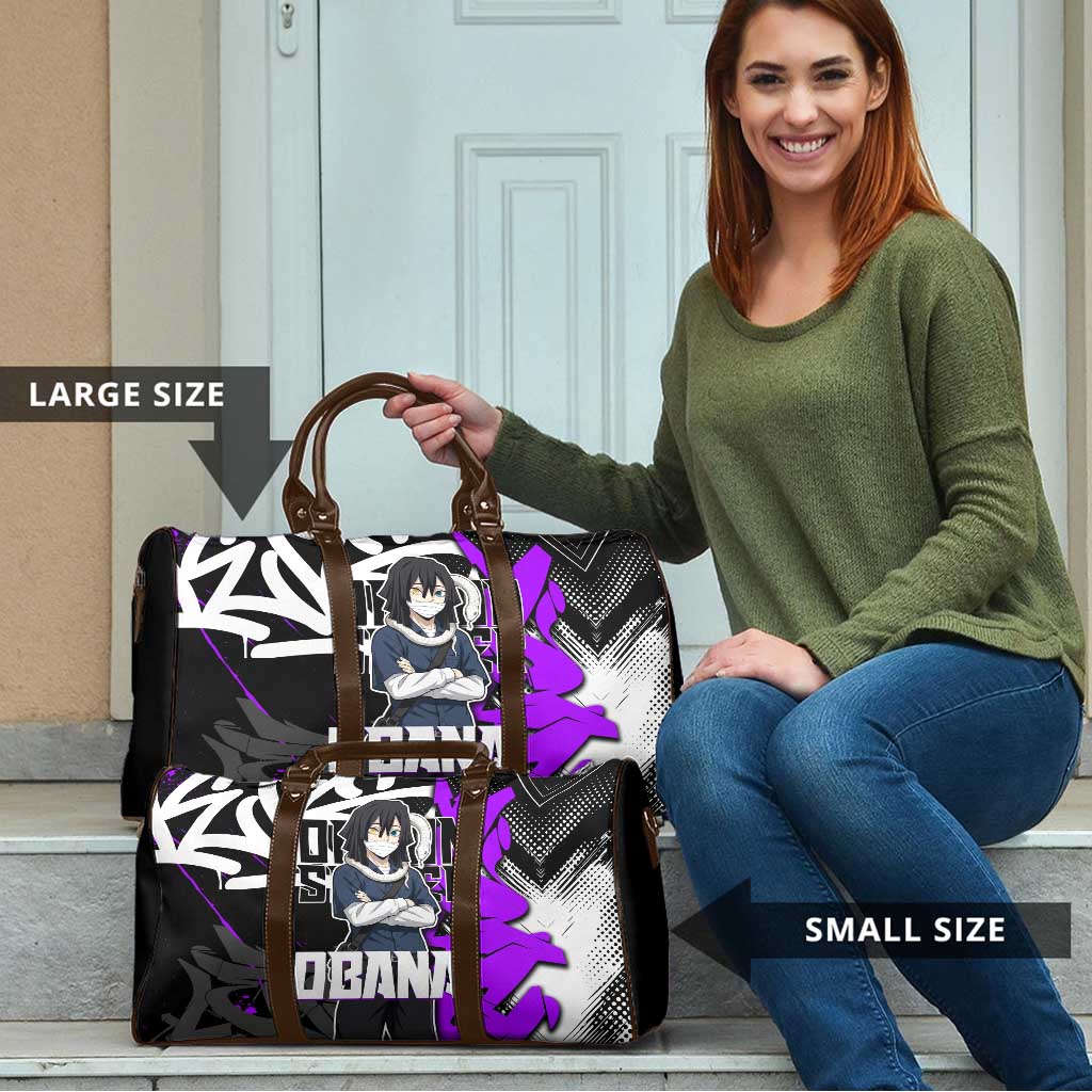 Obanai Iguro Demon Slayer Travel Bag Purple Graffiti Anime Style