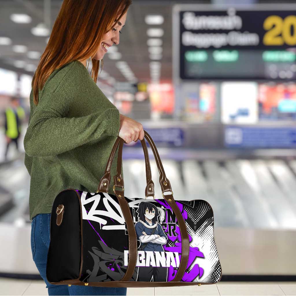 Obanai Iguro Demon Slayer Travel Bag Purple Graffiti Anime Style