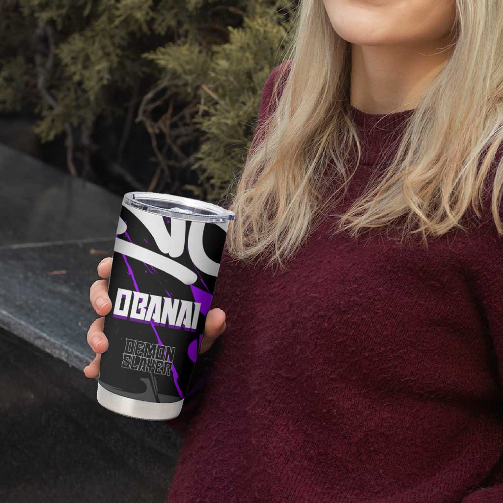 Obanai Iguro Demon Slayer Tumbler Cup Purple Graffiti Anime Style