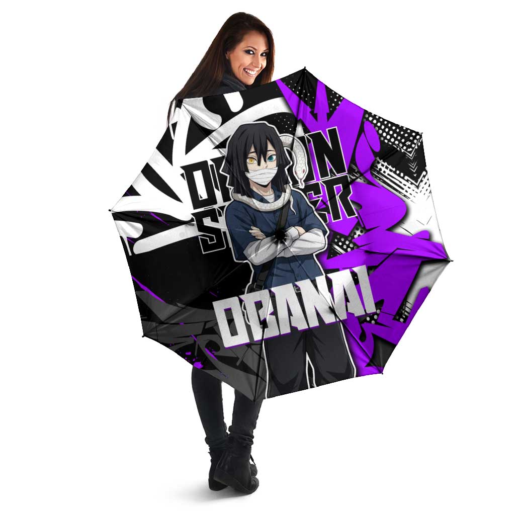 Obanai Iguro Demon Slayer Umbrella Purple Graffiti Anime Style