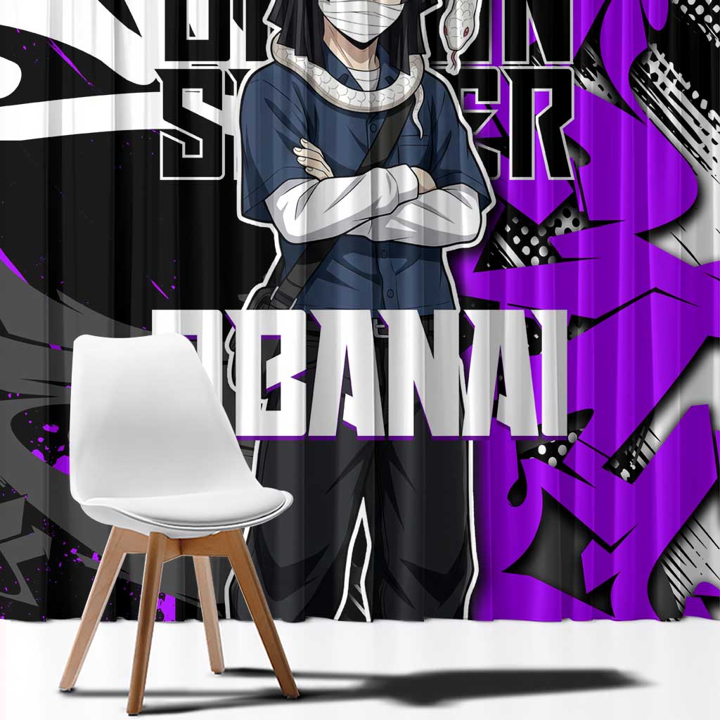 Obanai Iguro Demon Slayer Window Curtain Purple Graffiti Anime Style