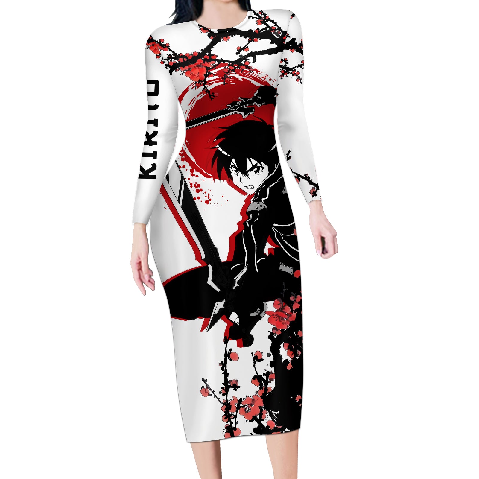 Kirito Long Sleeve Bodycon Dress Sword Art Online Anime Japan Style