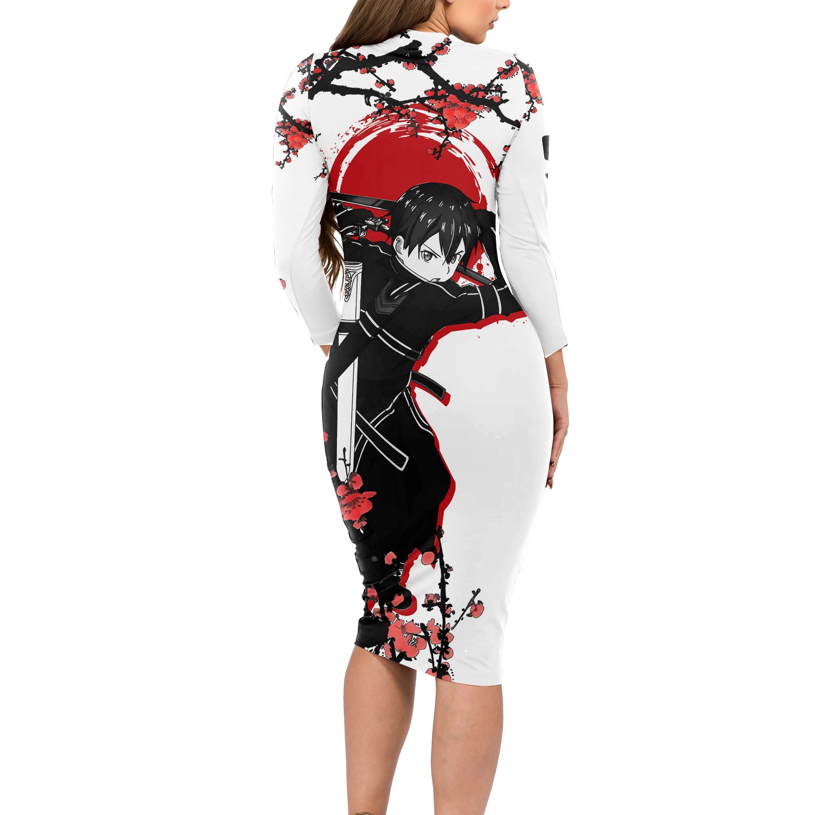 Kirito Long Sleeve Bodycon Dress Sword Art Online Anime Japan Style