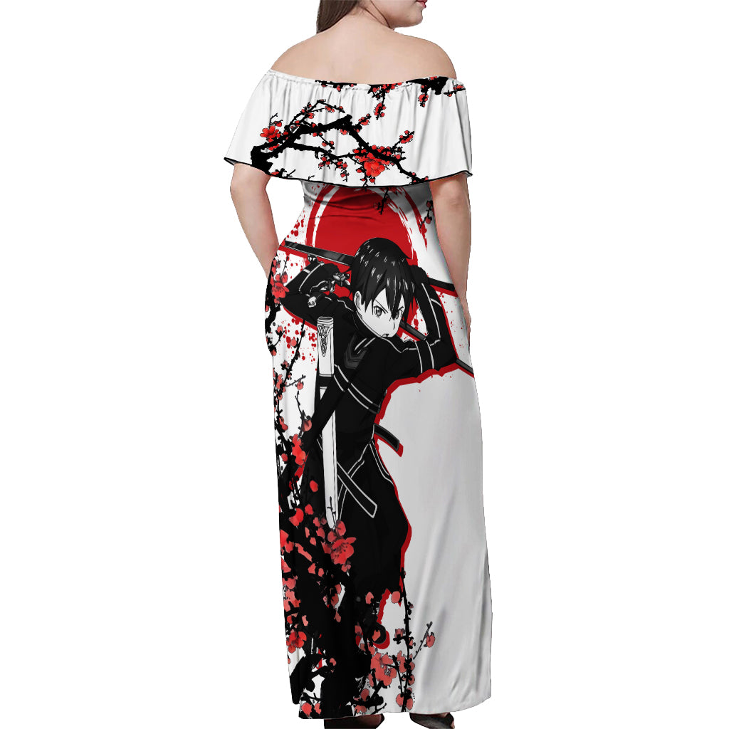 Kirito Off Shoulder Maxi Dress Sword Art Online Anime Japan Style