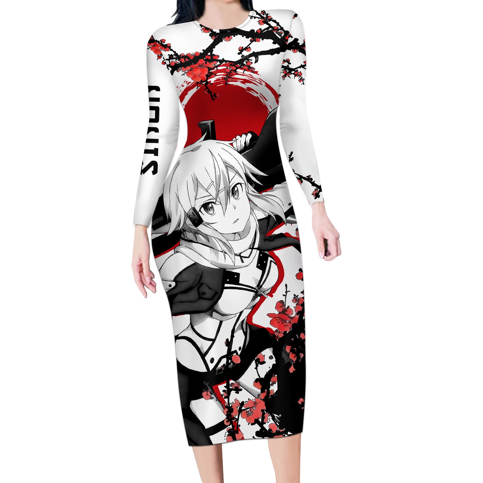 Sinon Long Sleeve Bodycon Dress Sword Art Online Anime Japan Style