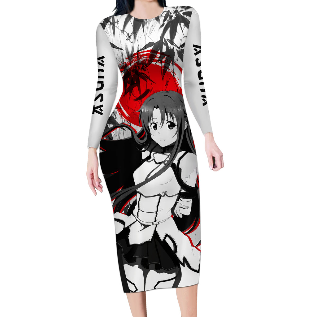 Asuna Long Sleeve Bodycon Dress Sword Art Online Anime Japan Style