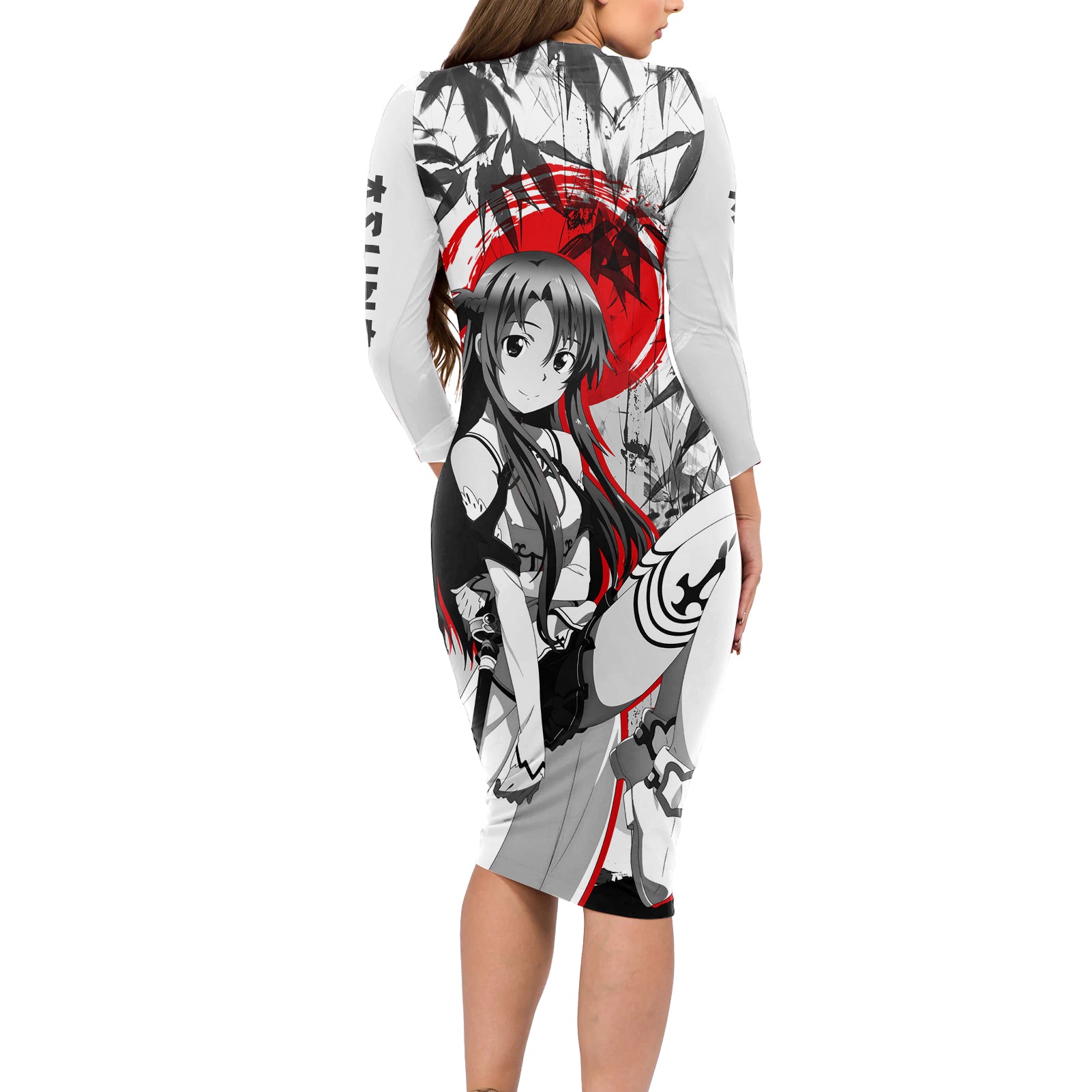 Asuna Long Sleeve Bodycon Dress Sword Art Online Anime Japan Style