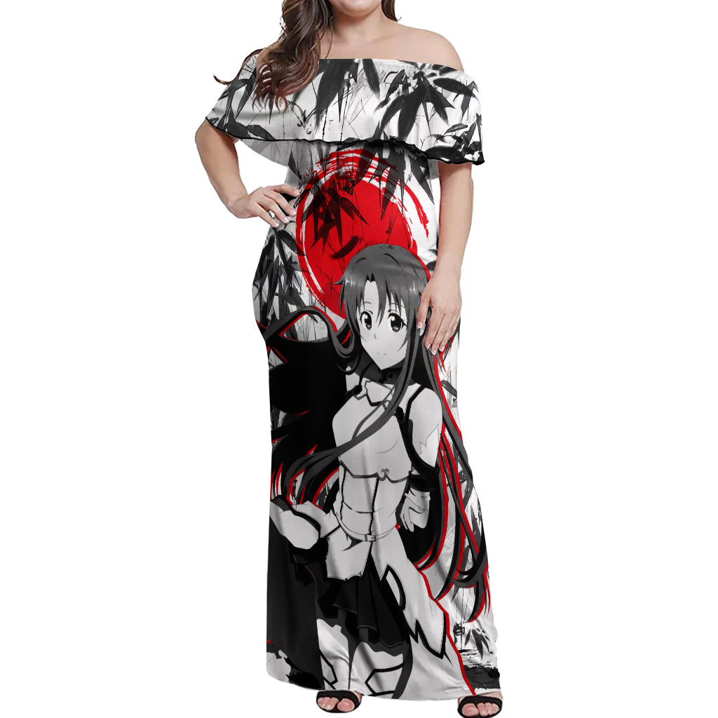 Asuna Off Shoulder Maxi Dress Sword Art Online Anime Japan Style