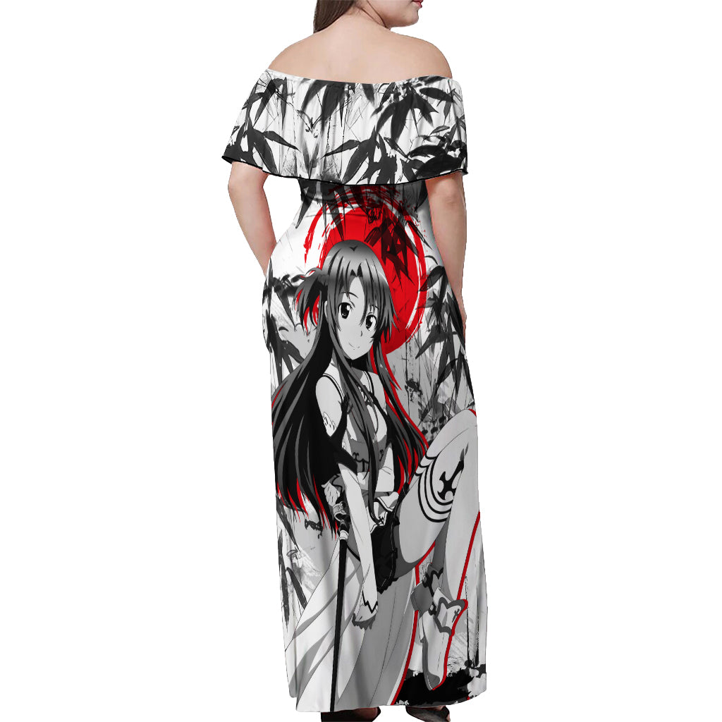 Asuna Off Shoulder Maxi Dress Sword Art Online Anime Japan Style