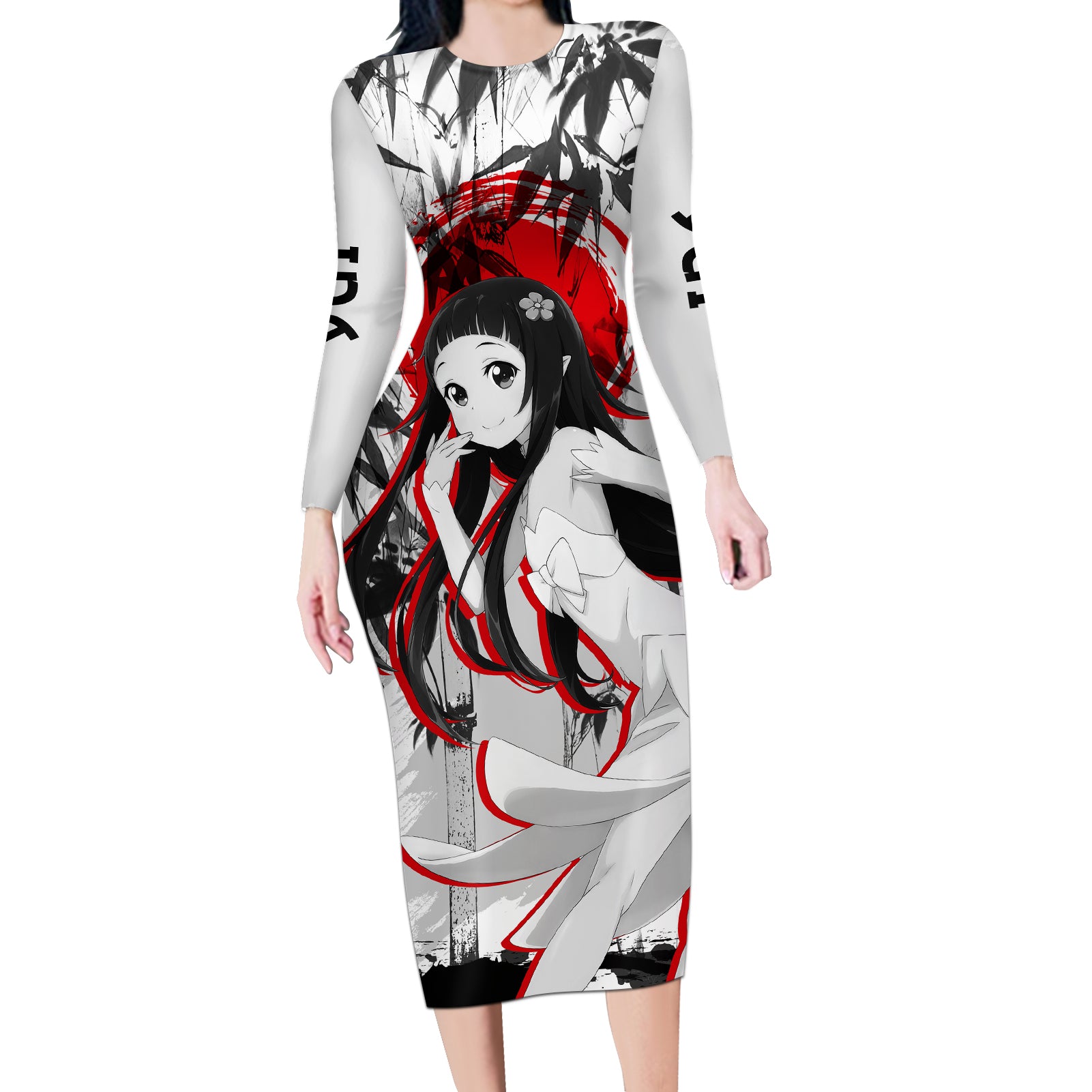 Yui Japan Style Long Sleeve Bodycon Dress Sword Art Online