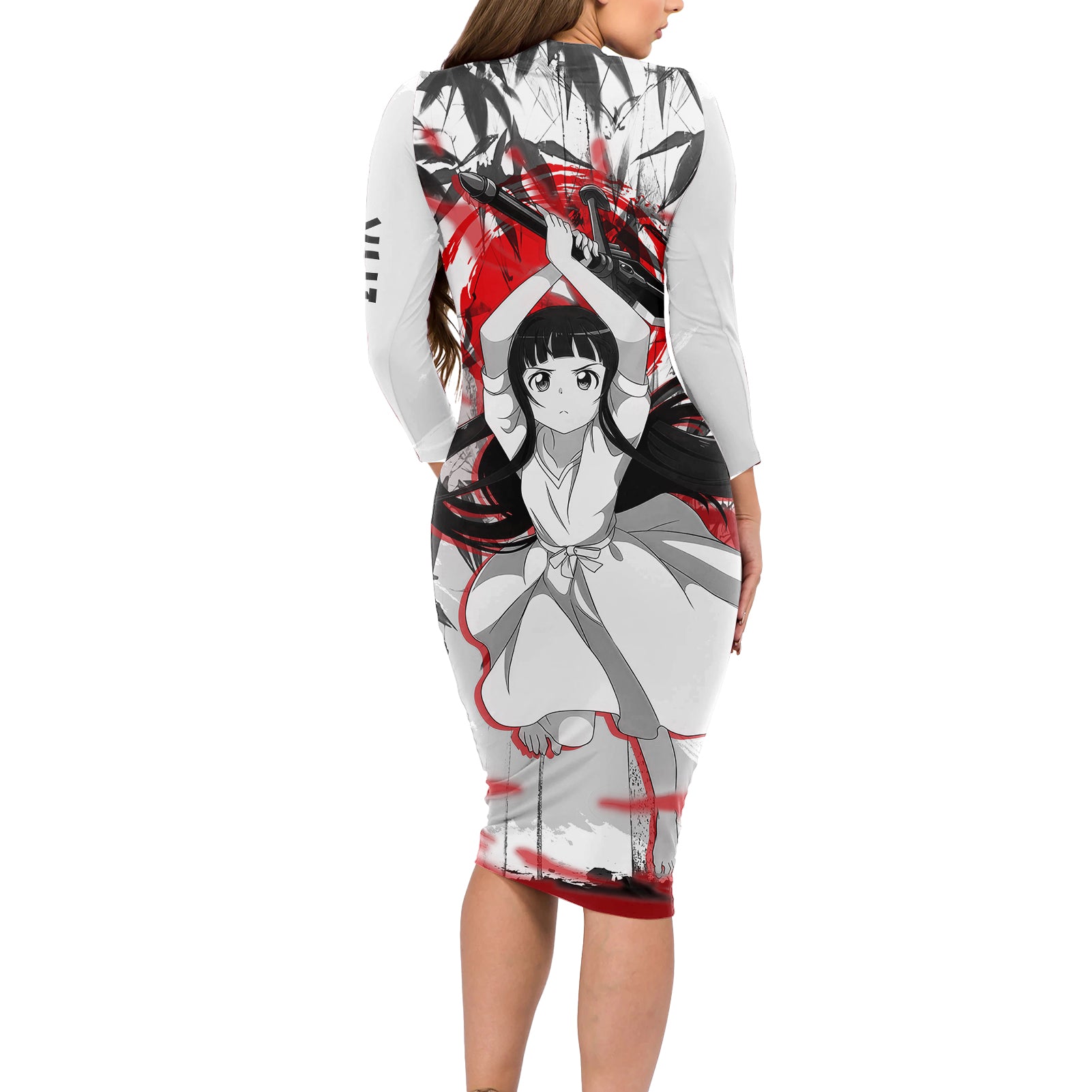 Yui Japan Style Long Sleeve Bodycon Dress Sword Art Online