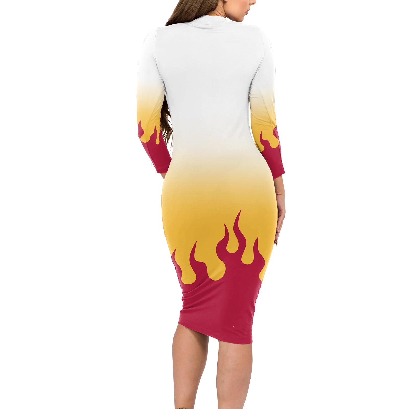 Kyojuro Rengoku Long Sleeve Bodycon Dress Demon Slayer