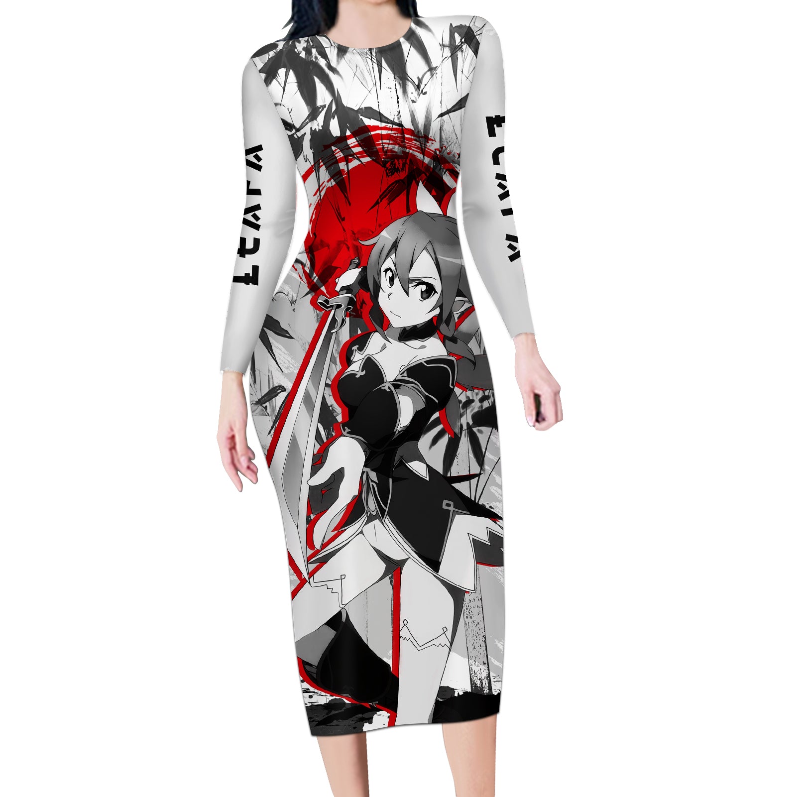 Leafa Japan Style Long Sleeve Bodycon Dress Sword Art Online