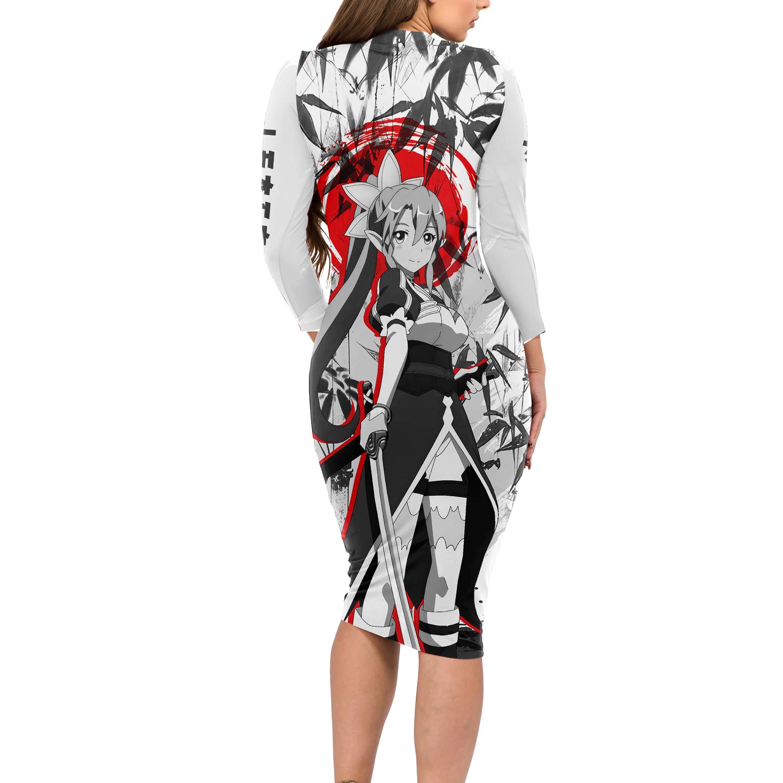 Leafa Japan Style Long Sleeve Bodycon Dress Sword Art Online