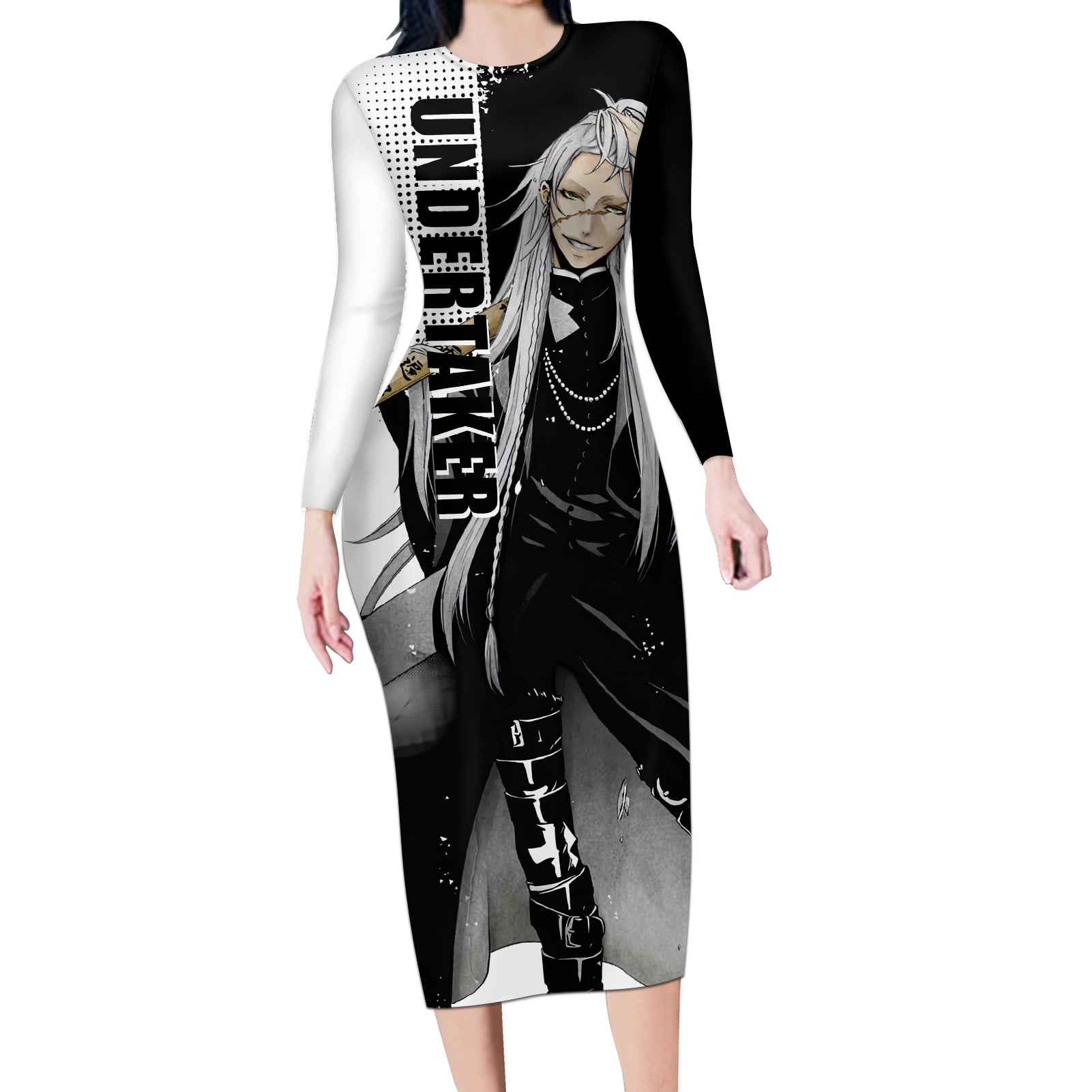 Undertaker Long Sleeve Bodycon Dress Black Butler