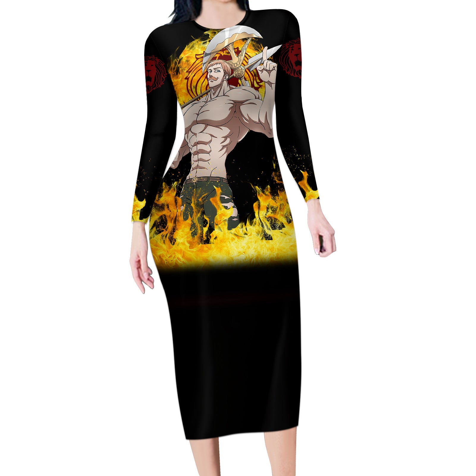 Escanor Long Sleeve Bodycon Dress Seven Deadly Sins Anime