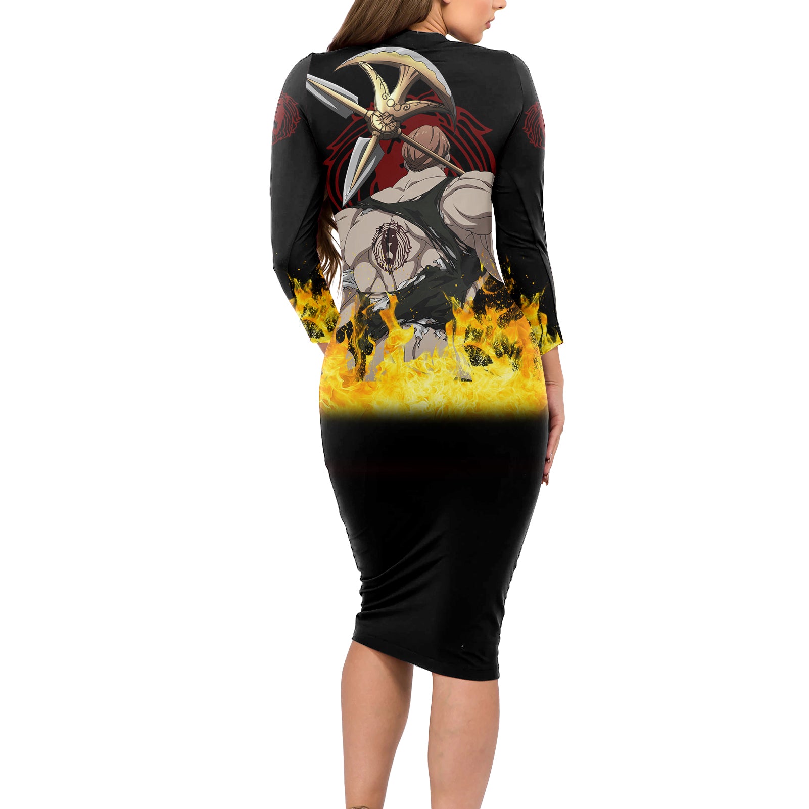 Escanor Long Sleeve Bodycon Dress Seven Deadly Sins Anime