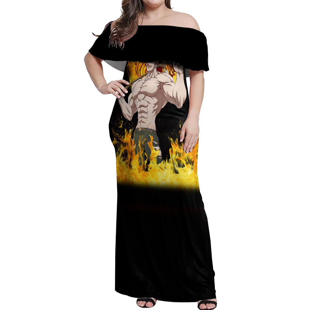 Escanor Off Shoulder Maxi Dress Seven Deadly Sins Anime