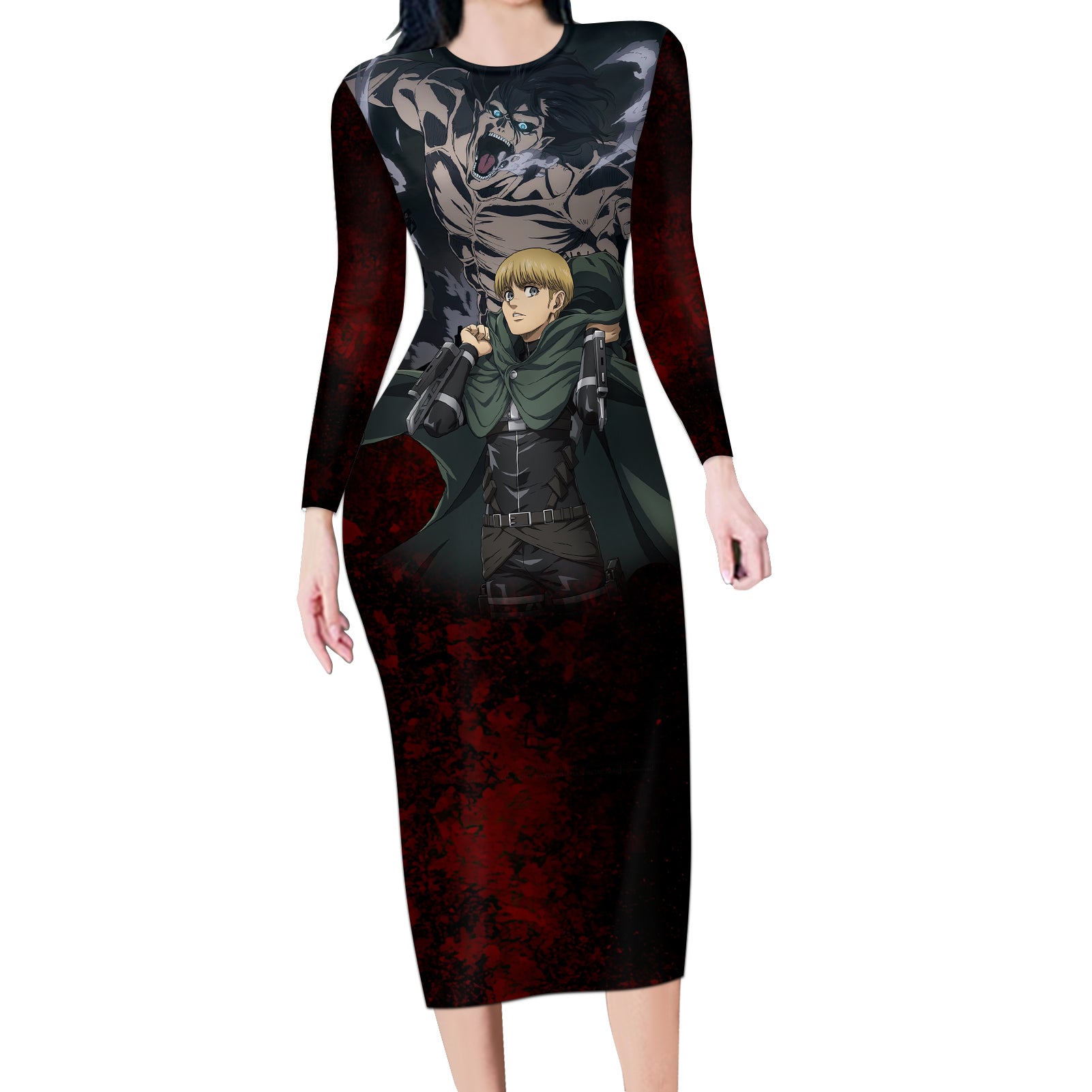 Armin Arlert  Final Season Anime Long Sleeve Bodycon Dress Attack On Titan
