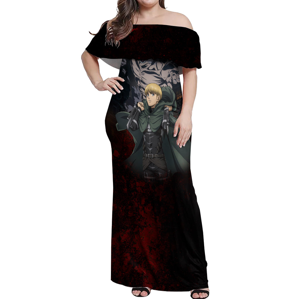Armin Arlert  Final Season Anime Off Shoulder Maxi Dress Attack On Titan