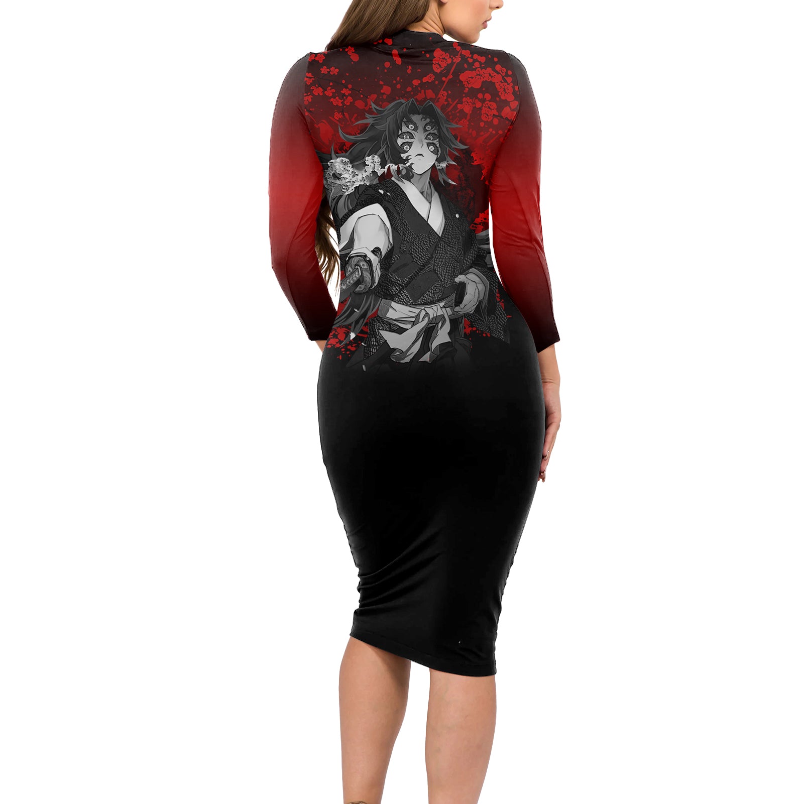Kokushibo Long Sleeve Bodycon Dress Demon Slayer
