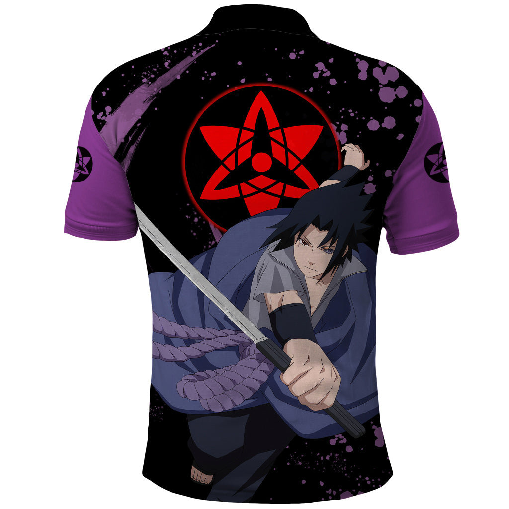Uchiha Sasuke Sharingan Eyes Polo Shirt Naruto