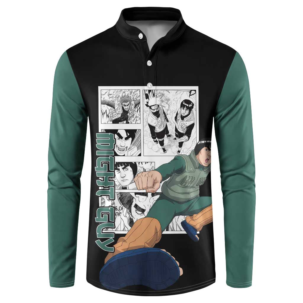 Might Guy - Naruto Button Sweatshirt Anime Mix Manga Style