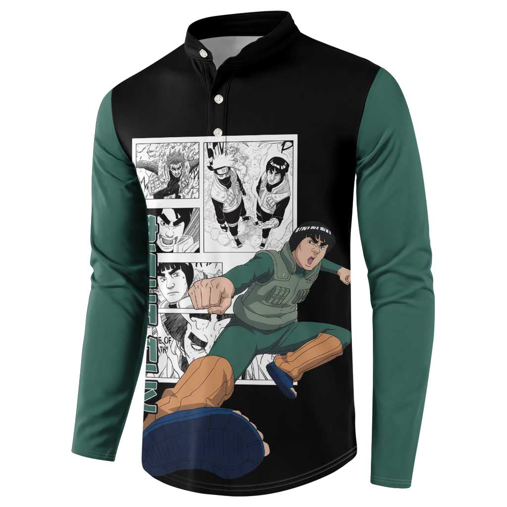 Might Guy - Naruto Button Sweatshirt Anime Mix Manga Style