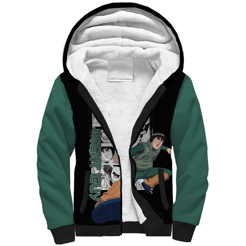 Might Guy - Naruto Sherpa Hoodie Anime Mix Manga Style