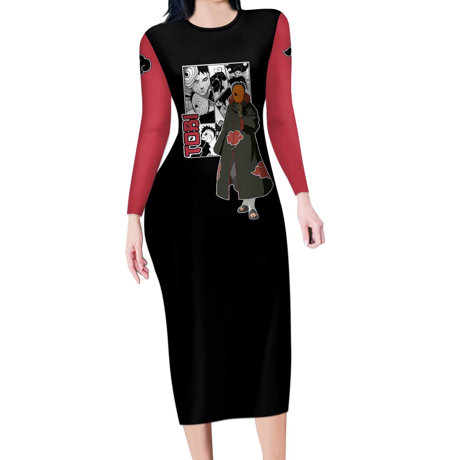 Tobi - Naruto Long Sleeve Bodycon Dress Anime Mix Manga Style