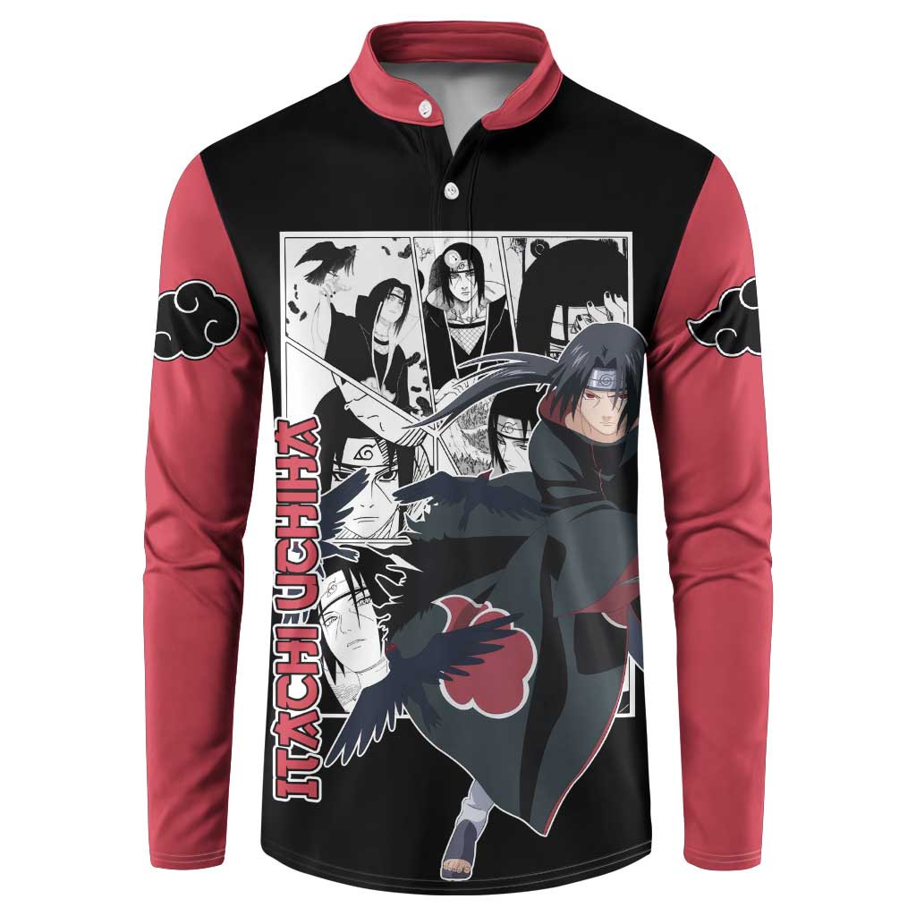 Itachi Uchiha - Naruto Button Sweatshirt Anime Mix Manga Style