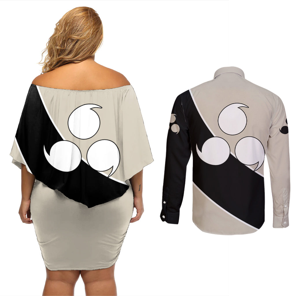 Orochimaru - Naruto Couples Matching Off Shoulder Short Dress and Long Sleeve Button Shirt Anime Mix Manga Style