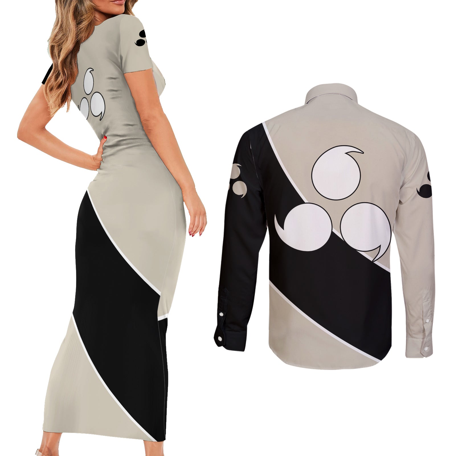 Orochimaru - Naruto Couples Matching Short Sleeve Bodycon Dress and Long Sleeve Button Shirt Anime Mix Manga Style