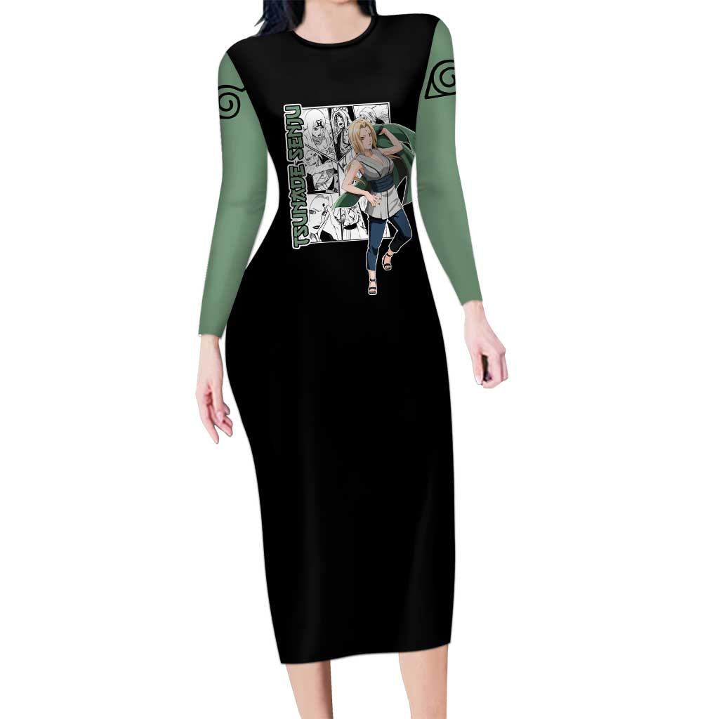 Tsunade Senju - Naruto Long Sleeve Bodycon Dress Anime Mix Manga Style