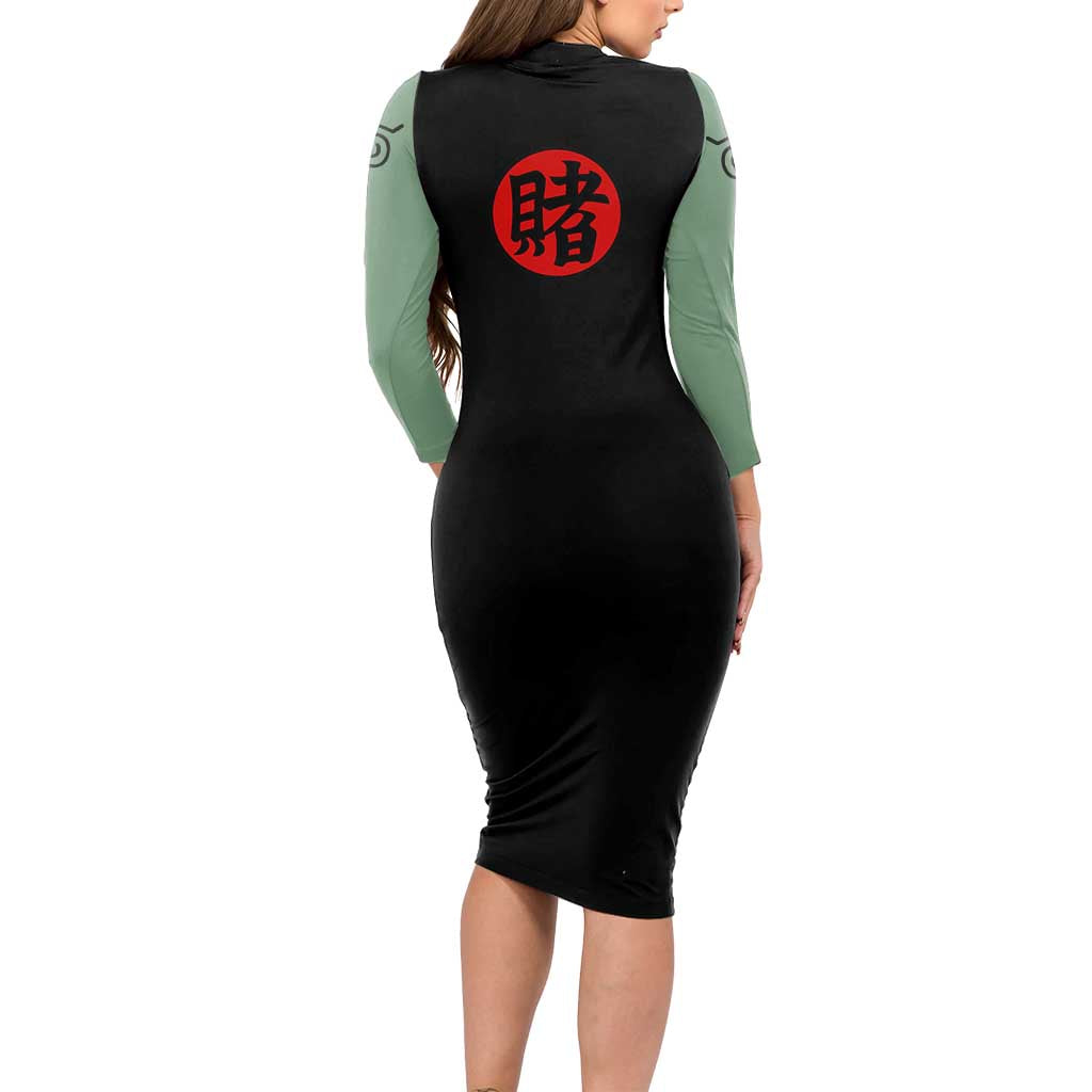Tsunade Senju - Naruto Long Sleeve Bodycon Dress Anime Mix Manga Style