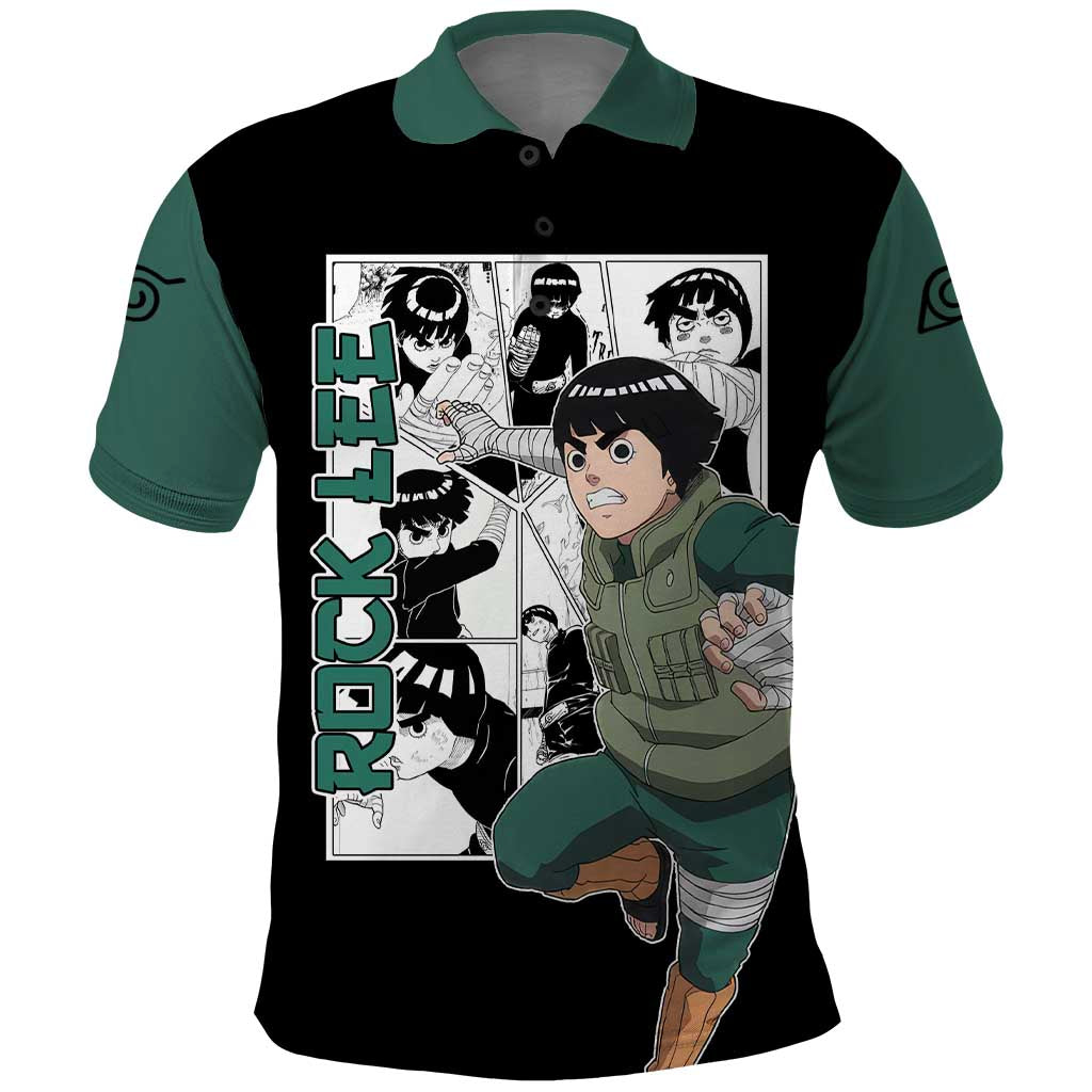 Rock Lee - Naruto Polo Shirt Anime Mix Manga Style
