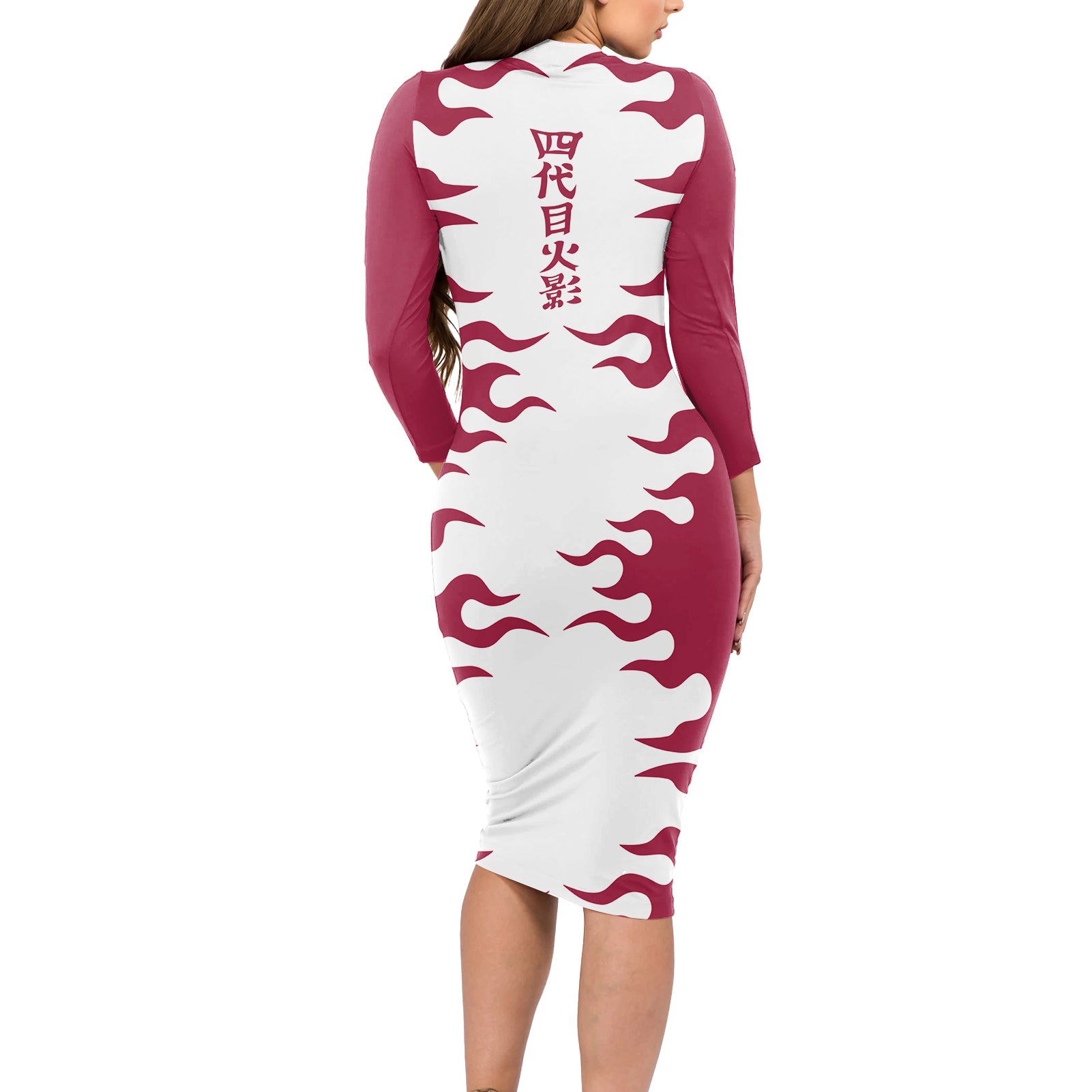 Minato Namikaze - Naruto Long Sleeve Bodycon Dress Anime Mix Manga Style