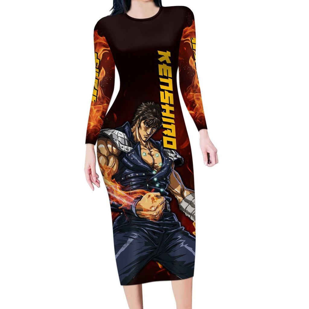 Kenshiro - Fist of the North Star Long Sleeve Bodycon Dress Anime Style