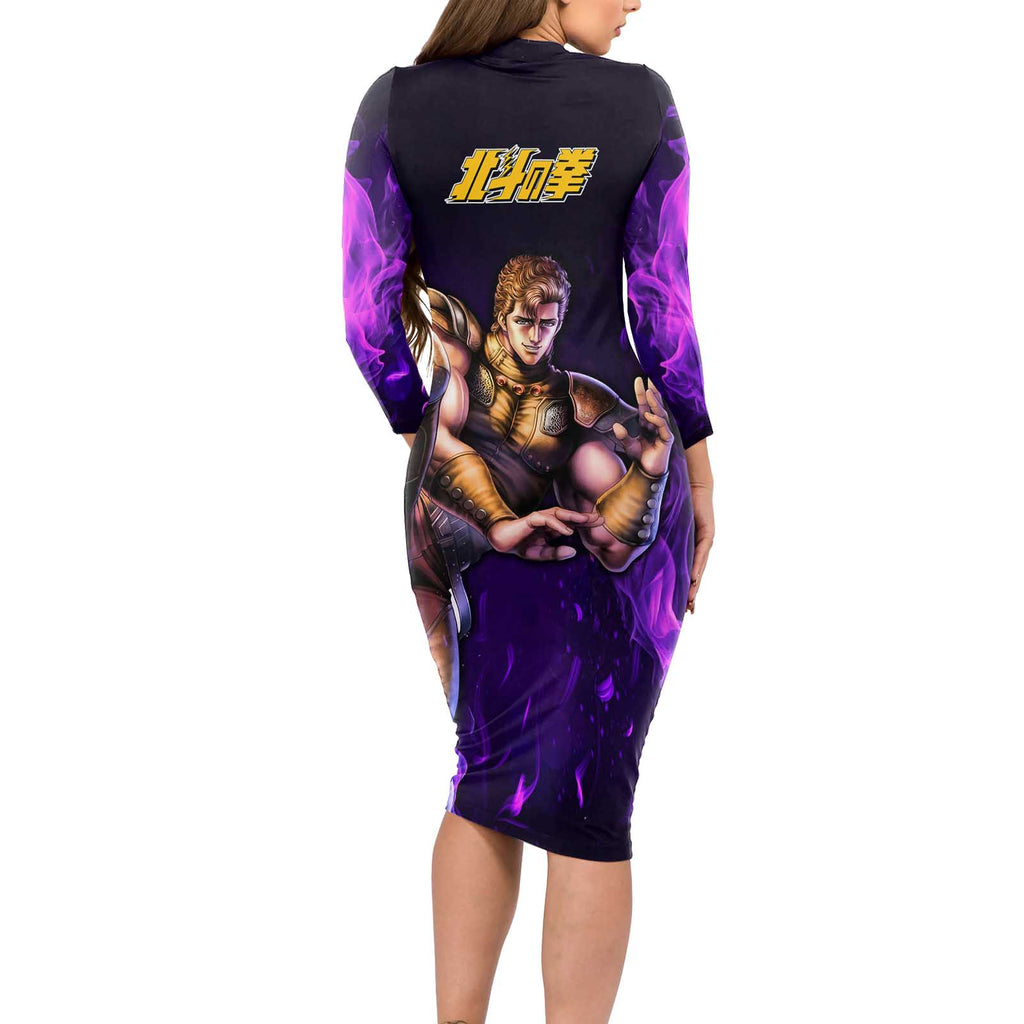 Juza - Fist Of The North Star Long Sleeve Bodycon Dress Anime Mix Manga Style