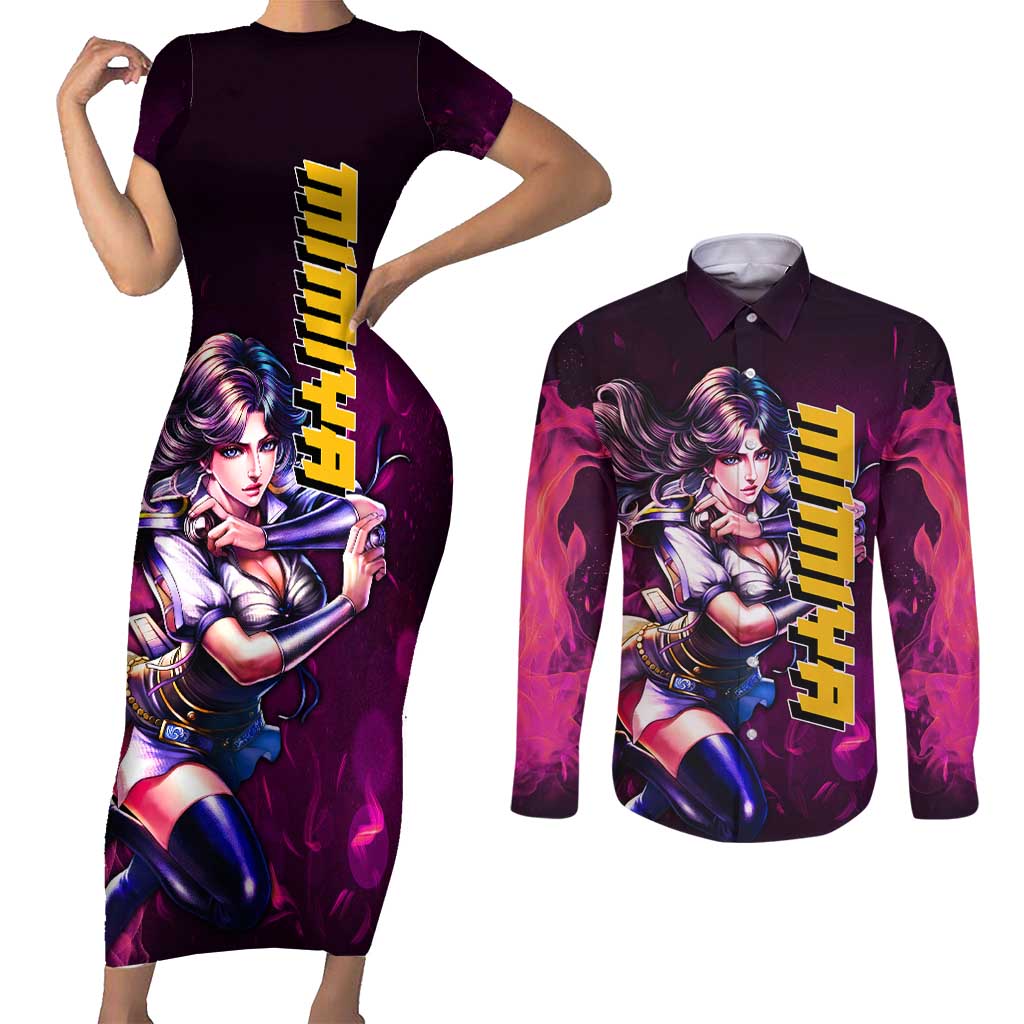 Mimiya - Fist Of The North Star Couples Matching Short Sleeve Bodycon Dress and Long Sleeve Button Shirt Anime Mix Manga Style